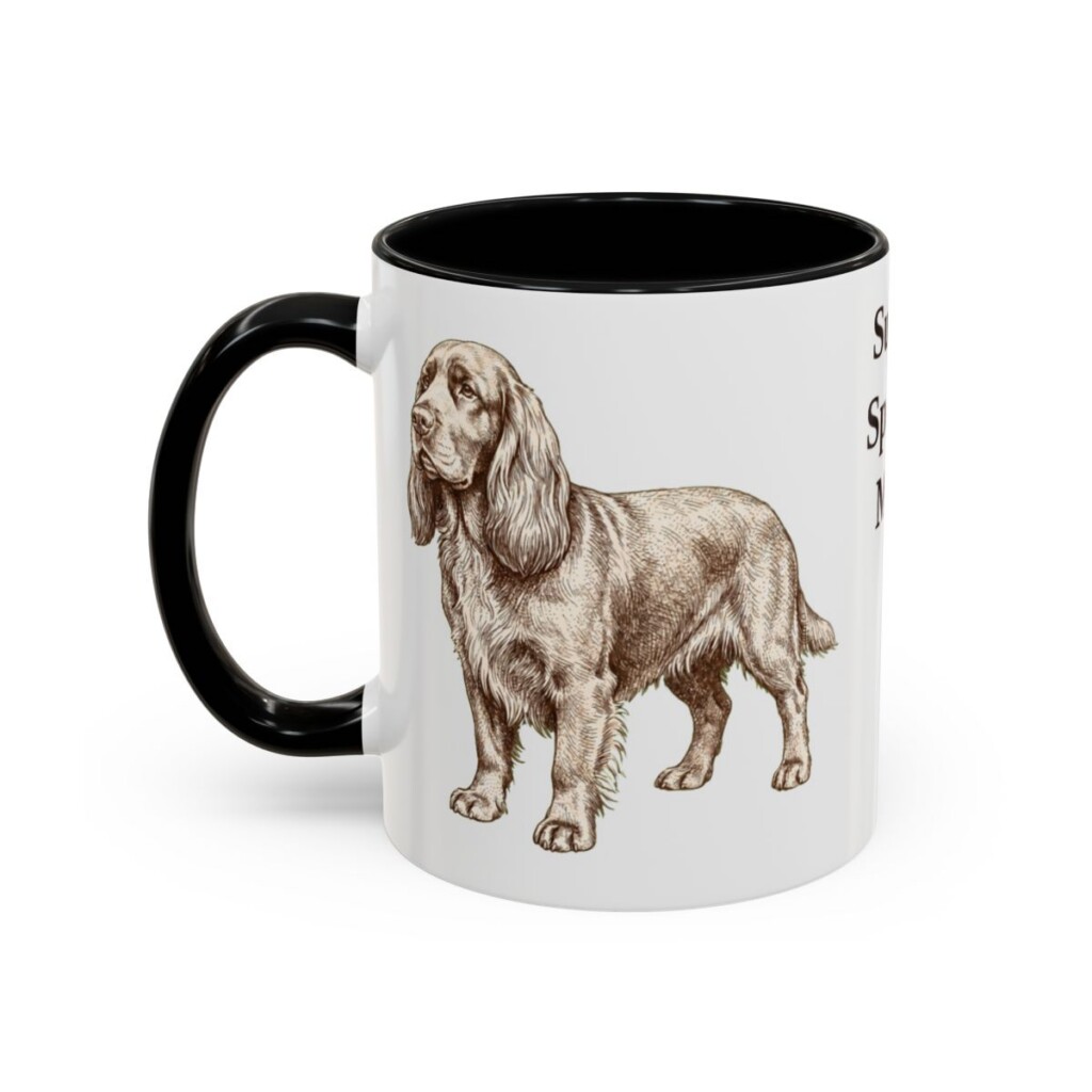 11oz Sussex Spaniel Dog Mom Mug, Black, left side view