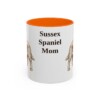 11oz Sussex Spaniel Dog Mom Mug, Orange, front view
