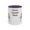 11oz Sussex Spaniel Dog Mom Mug, Purple, front view
