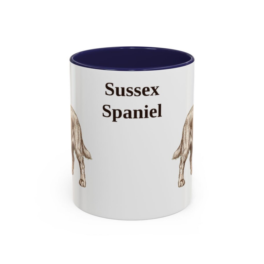 11oz Sussex Spaniel Mug, Navy, front view