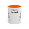 11oz Sussex Spaniel Mug, Orange, front view