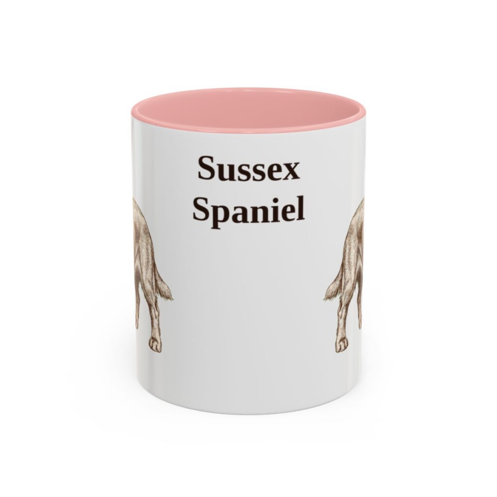 11oz Sussex Spaniel Mug, Pink, front view