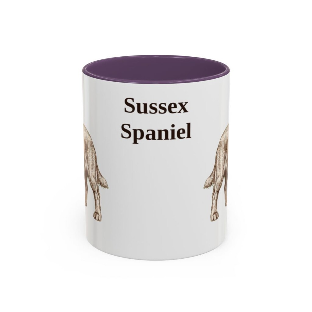 11oz Sussex Spaniel Mug, Purple, front view