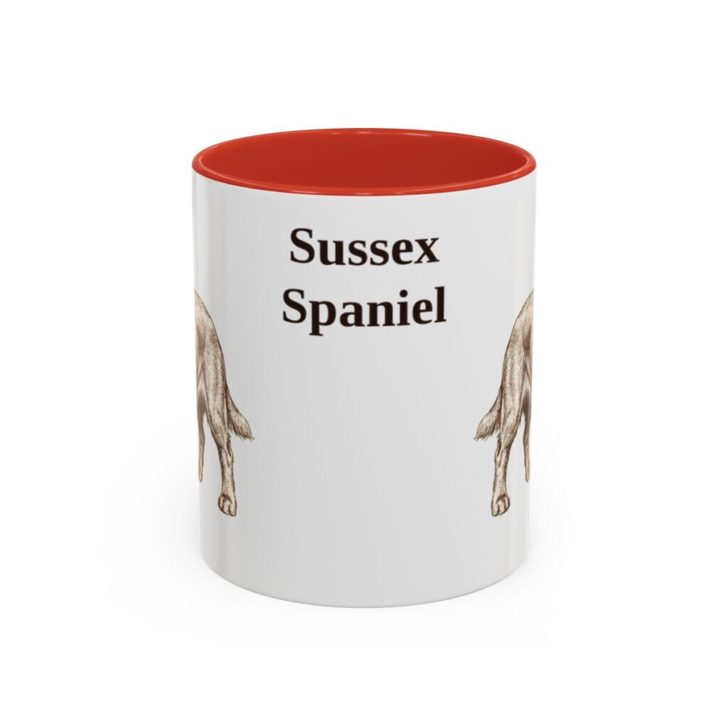 11oz Sussex Spaniel Mug, Red, front view