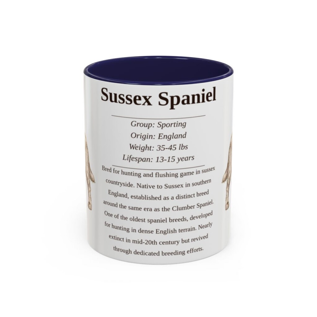 11oz Sussex Spaniel Mug, Navy, front view