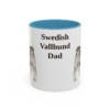 11oz Swedish Vallhund Dog Dad Mug, Light Blue, front view