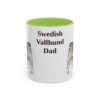11oz Swedish Vallhund Dog Dad Mug, Light Green, front view