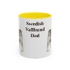 11oz Swedish Vallhund Dog Dad Mug, Yellow, front view