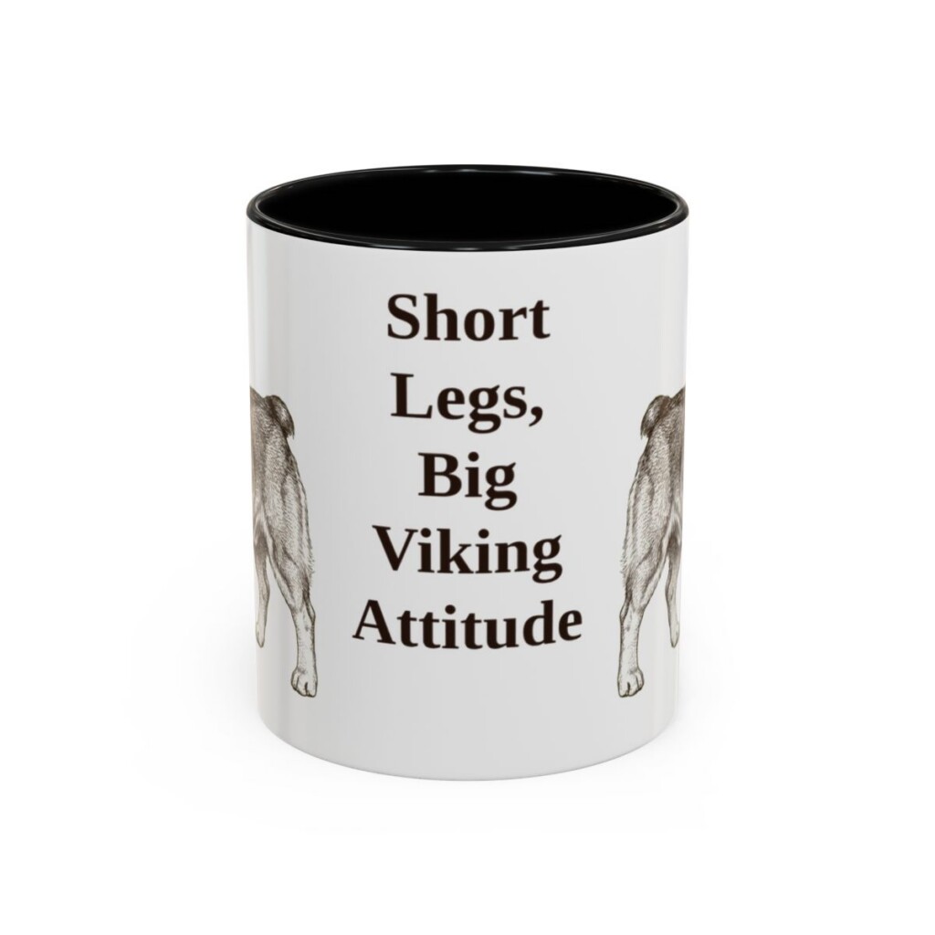 11oz-swedish-vallhund-mug-humor-black-front 11oz Funny Swedish Vallhund Mug, Black, front view