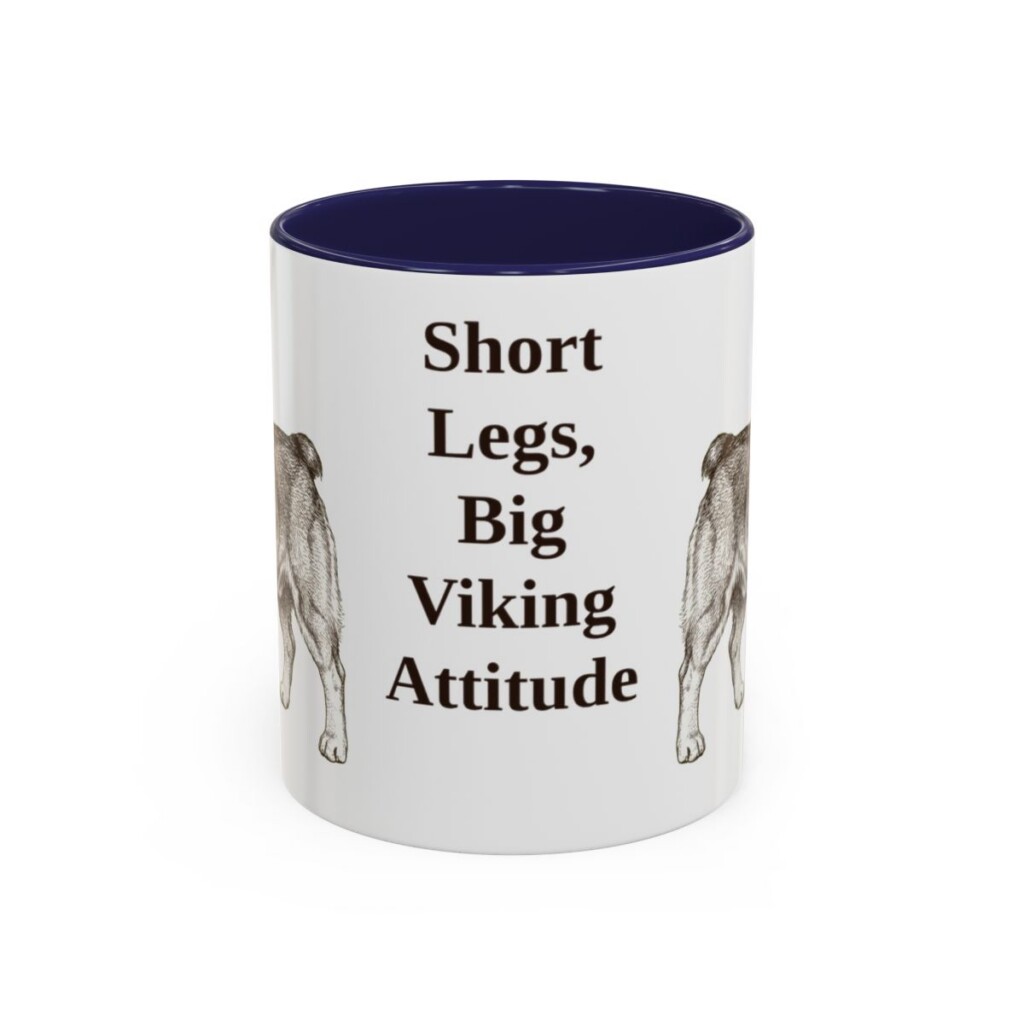 11oz-swedish-vallhund-mug-humor-navy 11oz Funny Swedish Vallhund Mug, Navy, front view