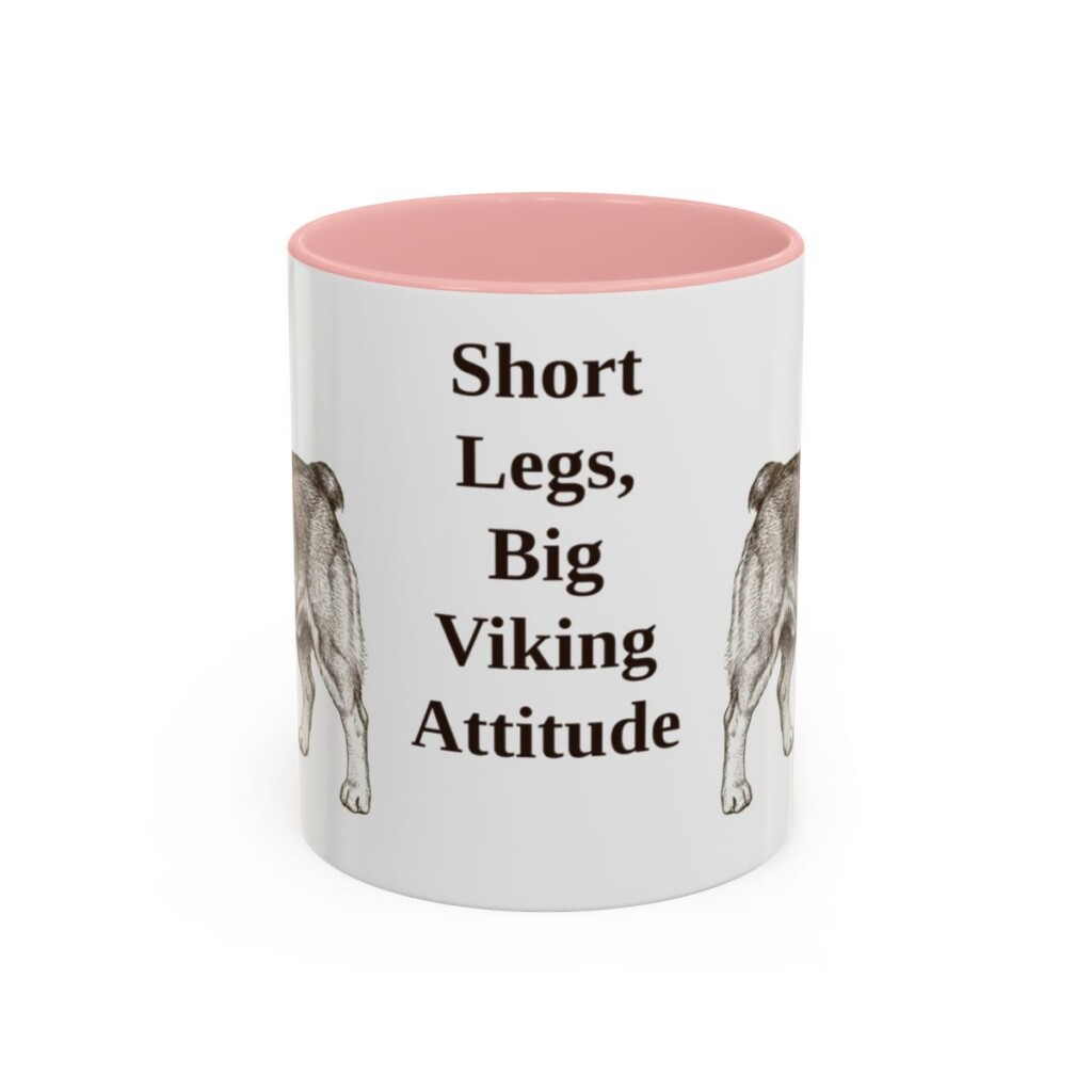 11oz-swedish-vallhund-mug-humor-pink 11oz Funny Swedish Vallhund Mug, Pink, front view