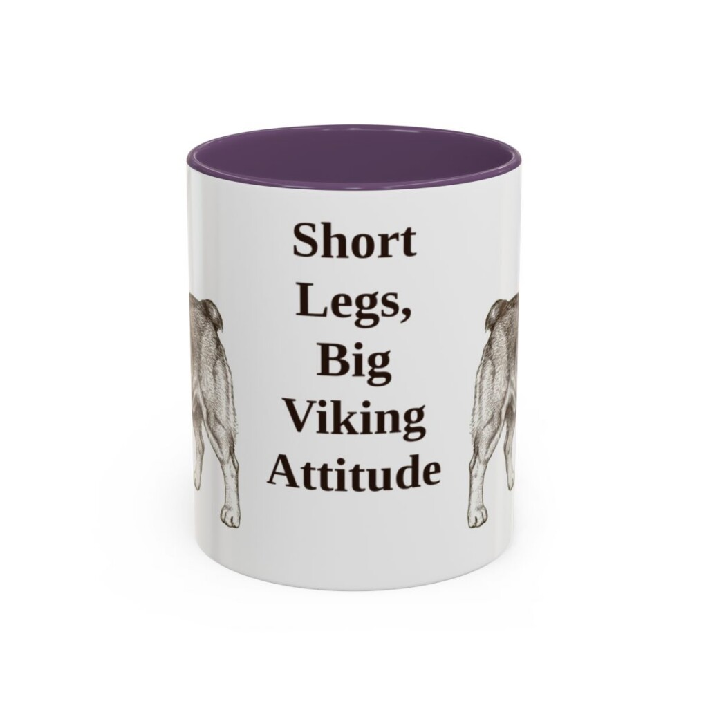 11oz-swedish-vallhund-mug-humor-purple 11oz Funny Swedish Vallhund Mug, Purple, front view