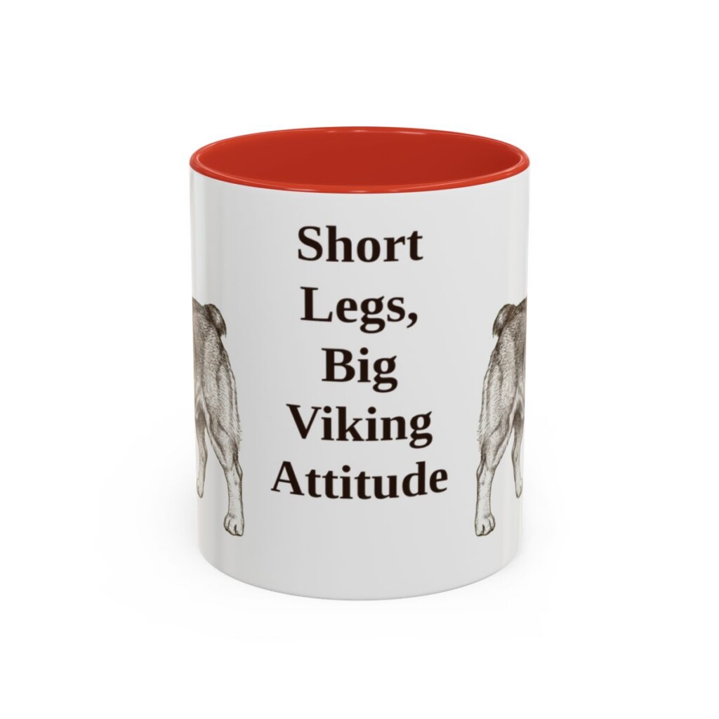 11oz-swedish-vallhund-mug-humor-red 11oz Funny Swedish Vallhund Mug, Red, front view