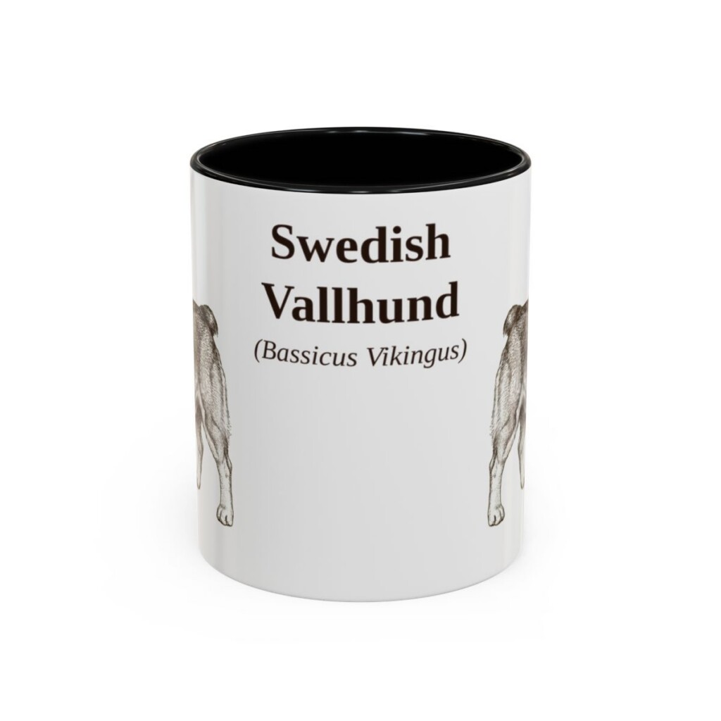 11oz-swedish-vallhund-mug-latin-black-front 11oz Swedish Vallhund Latin Mug, Black, front view