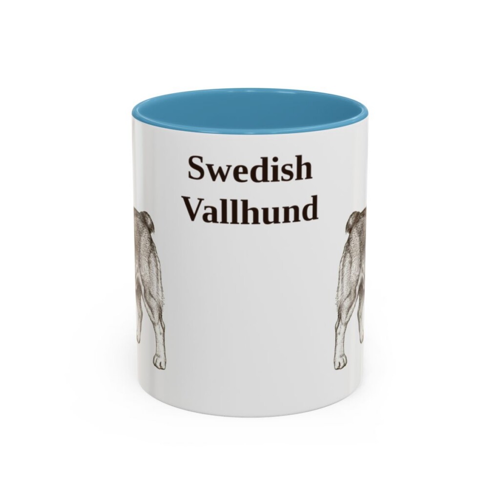 11oz Swedish Vallhund Mug, Light Blue, front view