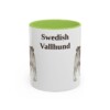 11oz Swedish Vallhund Mug, Light Green, front view