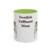 11oz Swedish Vallhund Dog Mom Mug, Light Green, front view