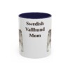 11oz Swedish Vallhund Dog Mom Mug, Navy, front view