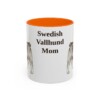 11oz Swedish Vallhund Dog Mom Mug, Orange, front view