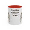 11oz Swedish Vallhund Dog Mom Mug, Red, front view