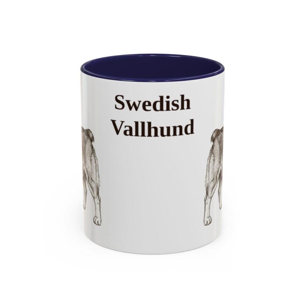 11oz Swedish Vallhund Mug, Navy, front view