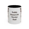 11oz Teddy Roosevelt Terrier Dog Dad Mug, Black, front view