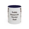 11oz Teddy Roosevelt Terrier Dog Dad Mug, Navy, front view