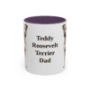 11oz Teddy Roosevelt Terrier Dog Dad Mug, Purple, front view