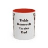 11oz Teddy Roosevelt Terrier Dog Dad Mug, Red, front view