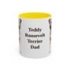 11oz Teddy Roosevelt Terrier Dog Dad Mug, Yellow, front view