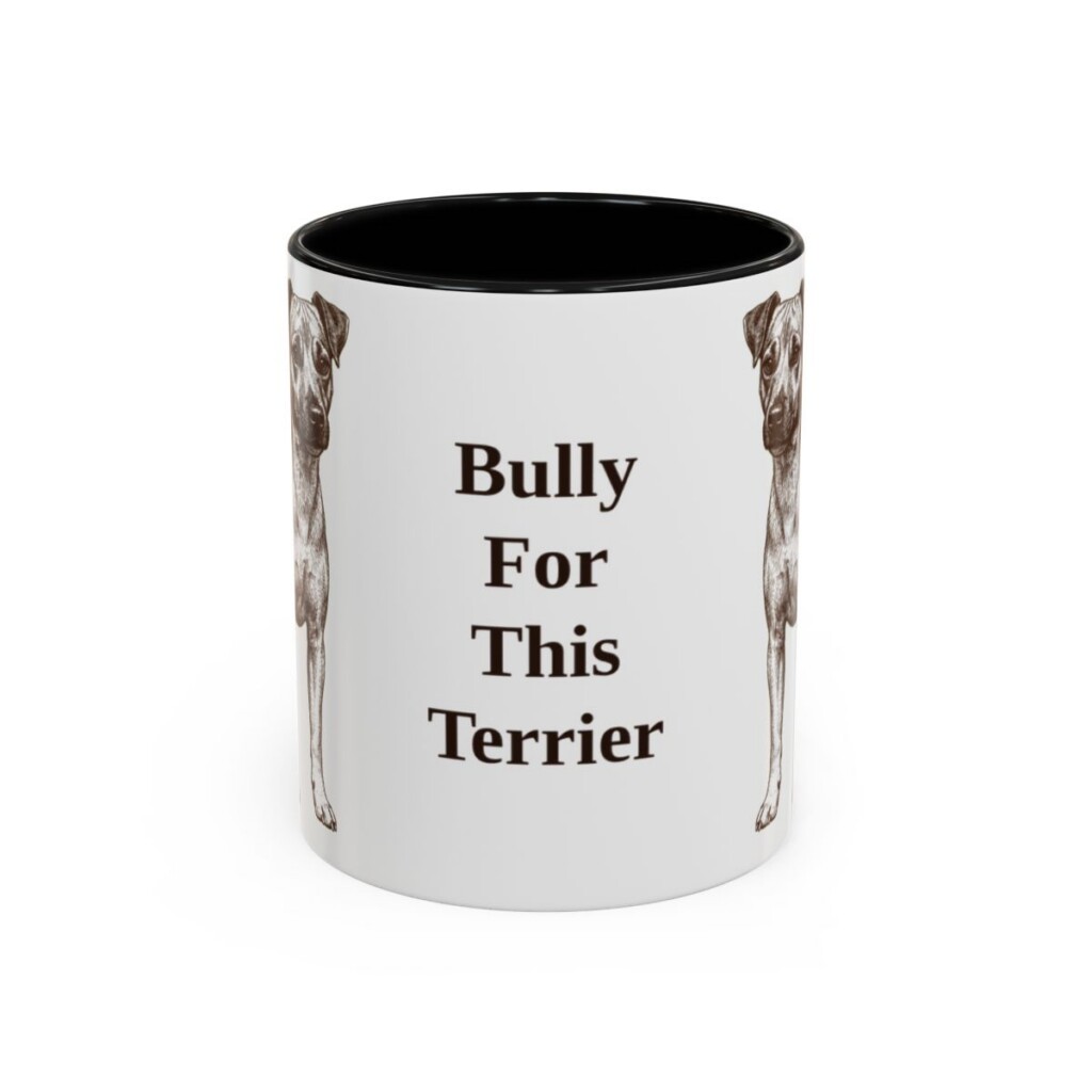 11oz Funny Teddy Roosevelt Terrier Mug, Black, front view