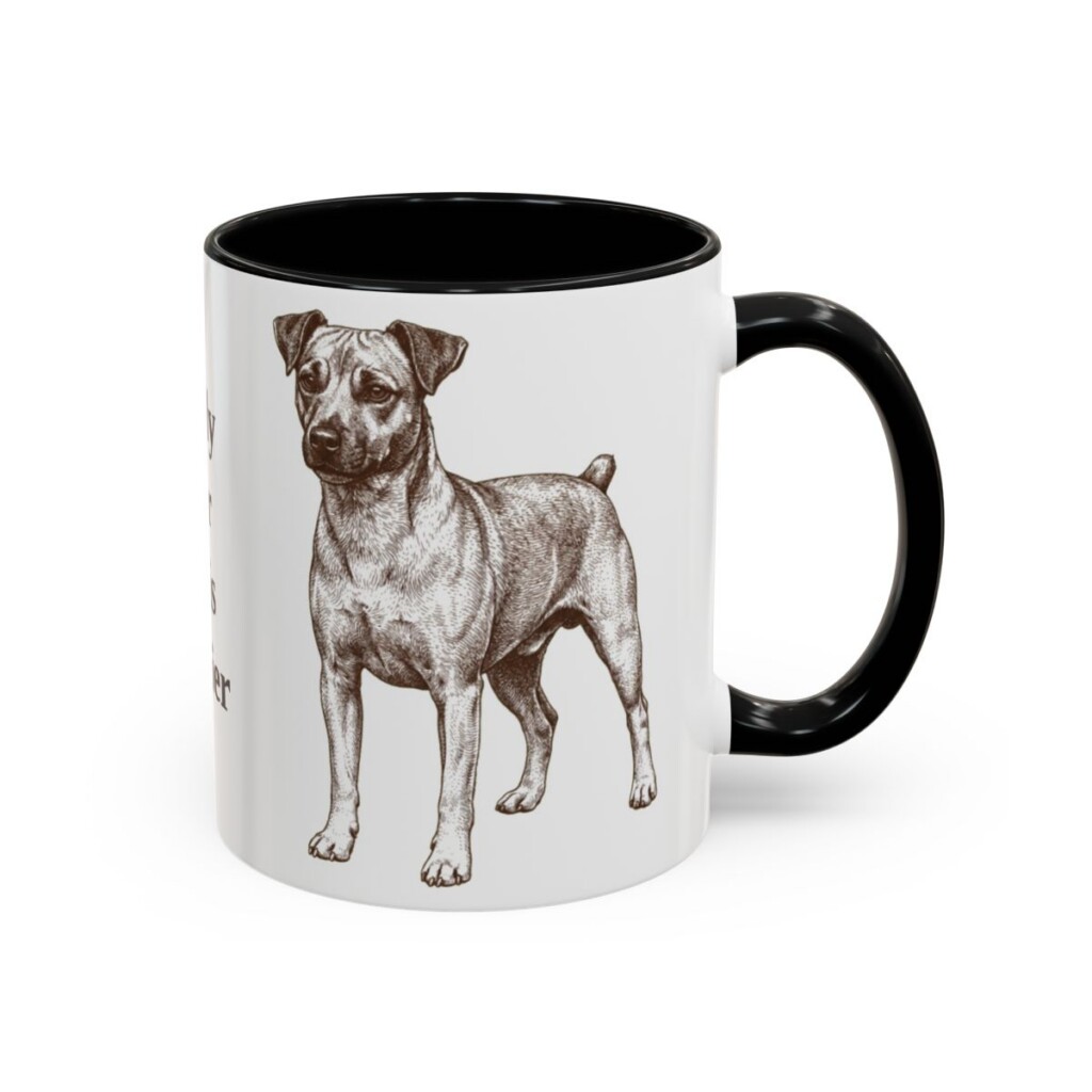 11oz Funny Teddy Roosevelt Terrier Mug, Black, right side view
