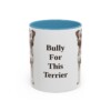 11oz Funny Teddy Roosevelt Terrier Mug, Light Blue, front view