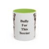 11oz Funny Teddy Roosevelt Terrier Mug, Light Green, front view