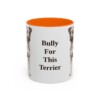 11oz Funny Teddy Roosevelt Terrier Mug, Orange, front view