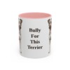 11oz Funny Teddy Roosevelt Terrier Mug, Pink, front view