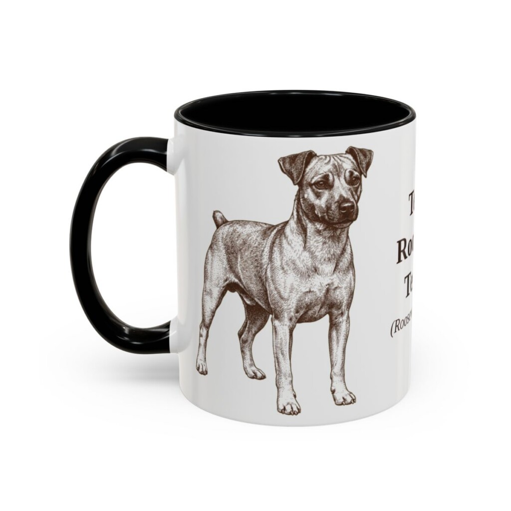 11oz Teddy Roosevelt Terrier Latin Mug, Black, left side view