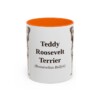 11oz Teddy Roosevelt Terrier Latin Mug, Orange, front view