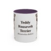 11oz Teddy Roosevelt Terrier Latin Mug, Purple, front view