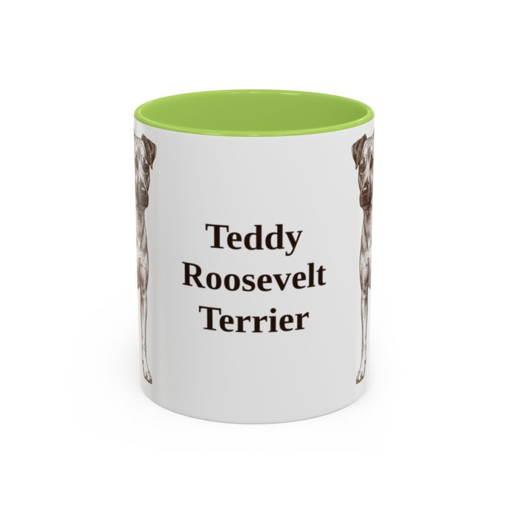 11oz-teddy-roosevelt-terrier-mug-light-green 11oz Teddy Roosevelt Terrier Mug, Light Green, front view