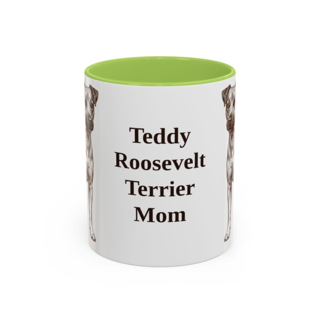 11oz-teddy-roosevelt-terrier-mug-mom-light-green 11oz Teddy Roosevelt Terrier Dog Mom Mug, Light Green, front view