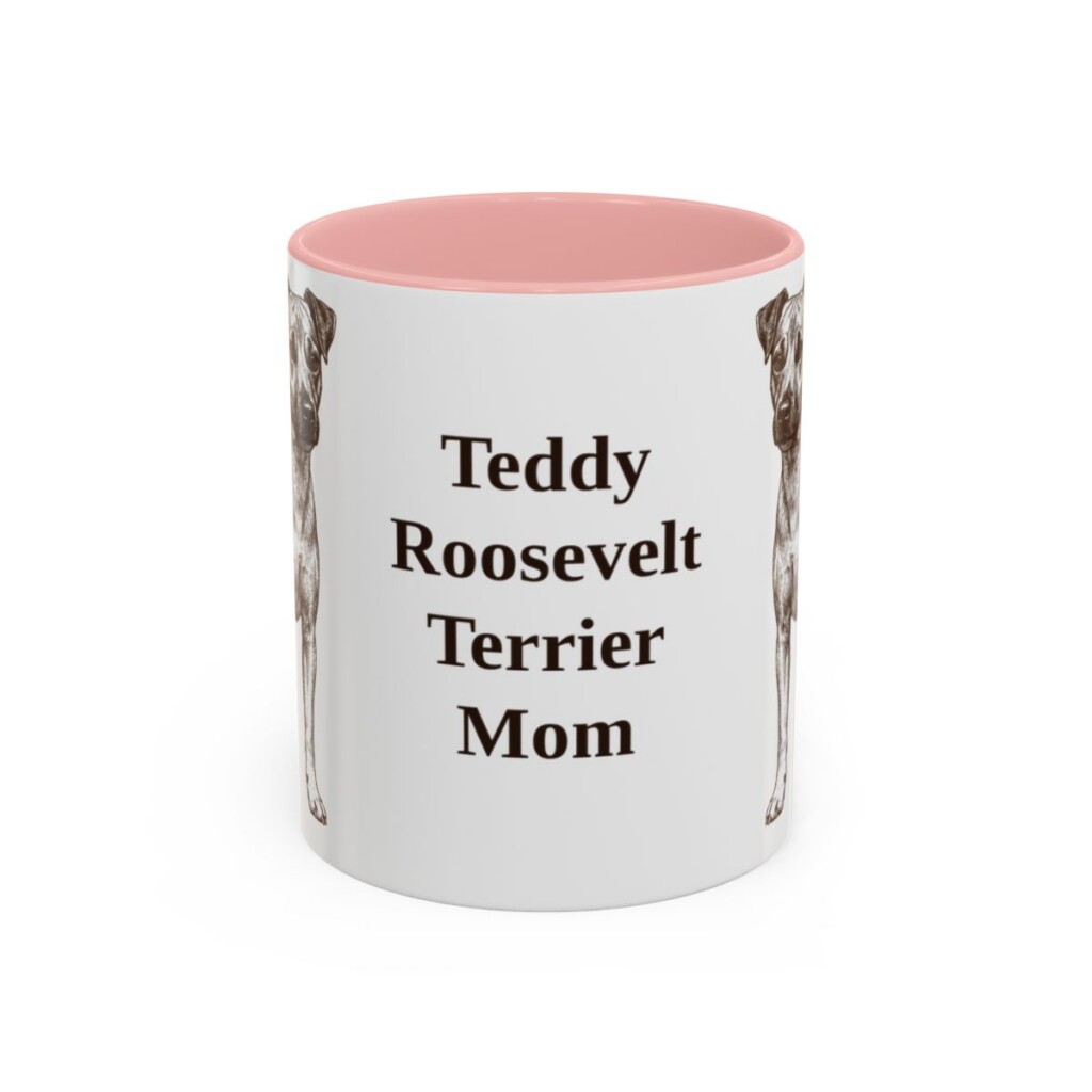 11oz-teddy-roosevelt-terrier-mug-mom-pink 11oz Teddy Roosevelt Terrier Dog Mom Mug, Pink, front view
