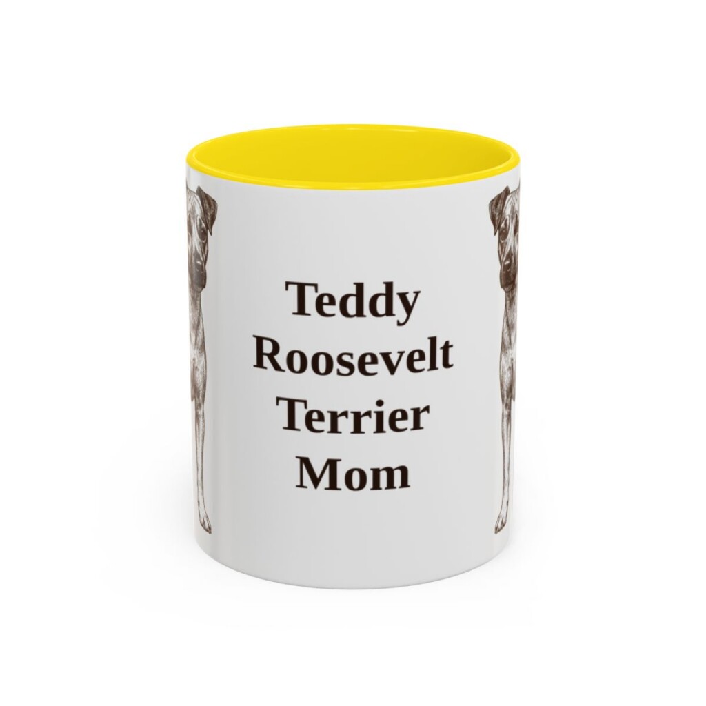 11oz-teddy-roosevelt-terrier-mug-mom-yellow 11oz Teddy Roosevelt Terrier Dog Mom Mug, Yellow, front view