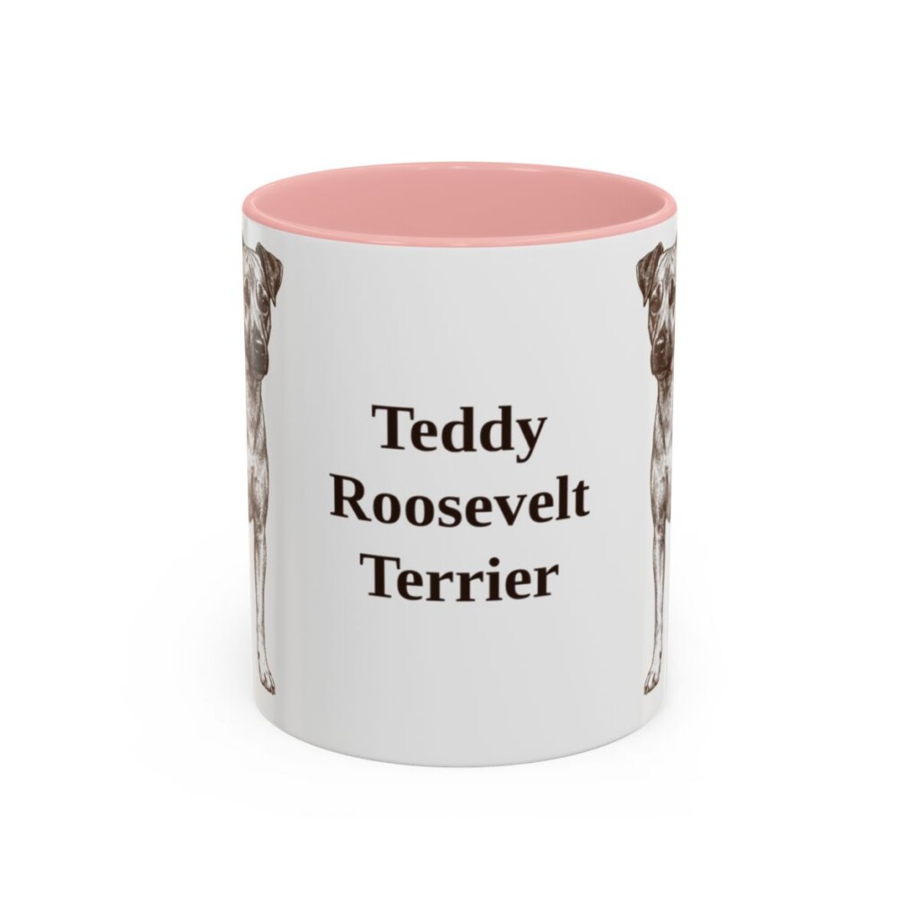 11oz-teddy-roosevelt-terrier-mug-pink 11oz Teddy Roosevelt Terrier Mug, Pink, front view