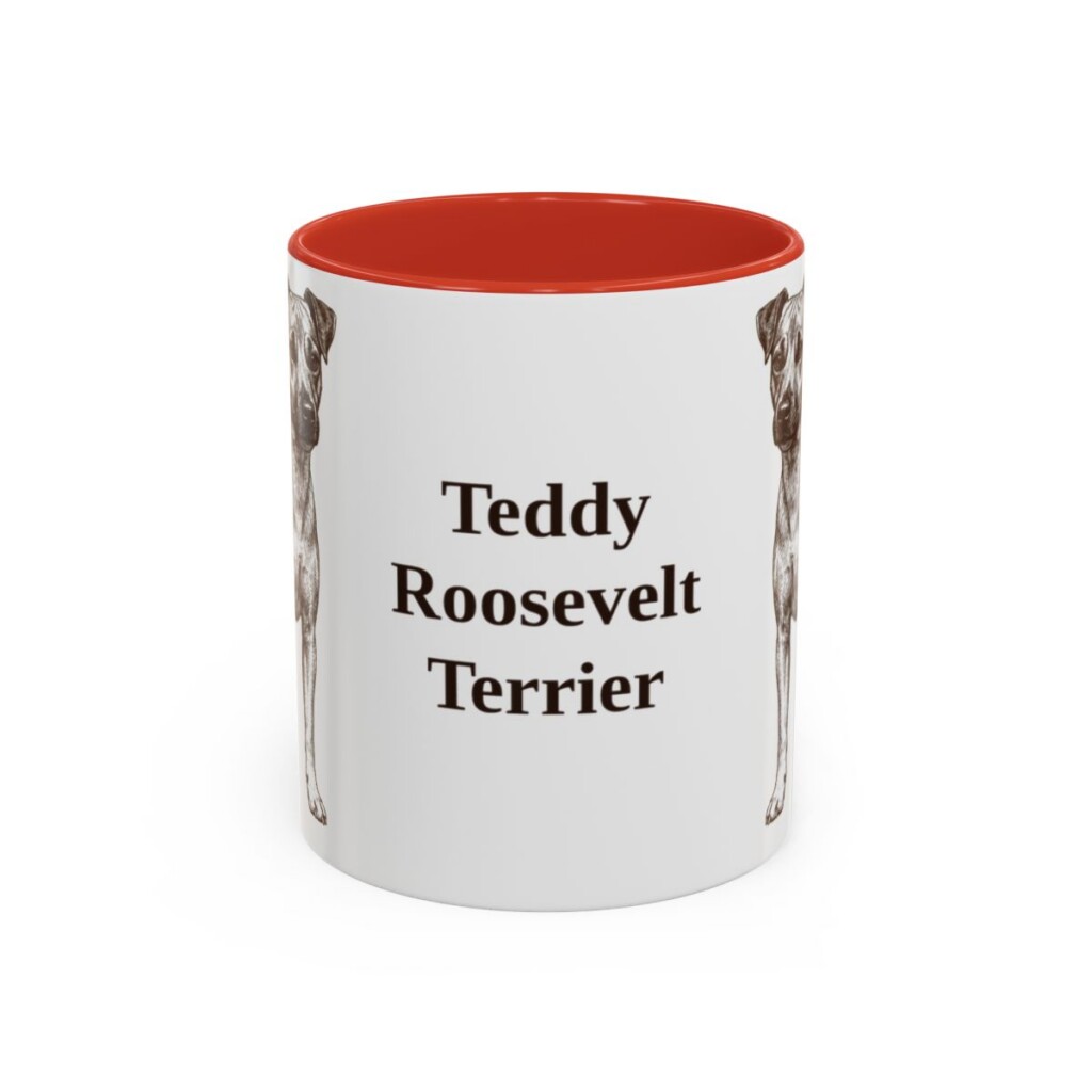 11oz-teddy-roosevelt-terrier-mug-red 11oz Teddy Roosevelt Terrier Mug, Red, front view