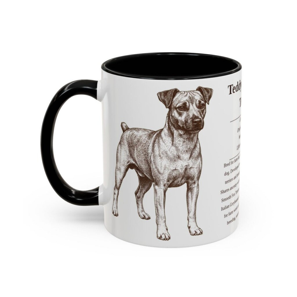 11oz Teddy Roosevelt Terrier Mug, Black, left side view