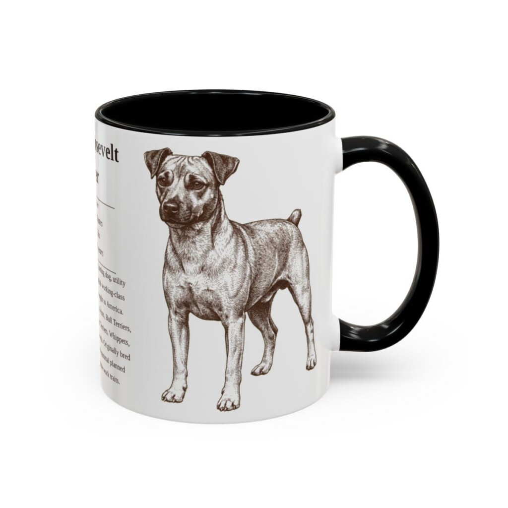 11oz Teddy Roosevelt Terrier Mug, Black, right side view