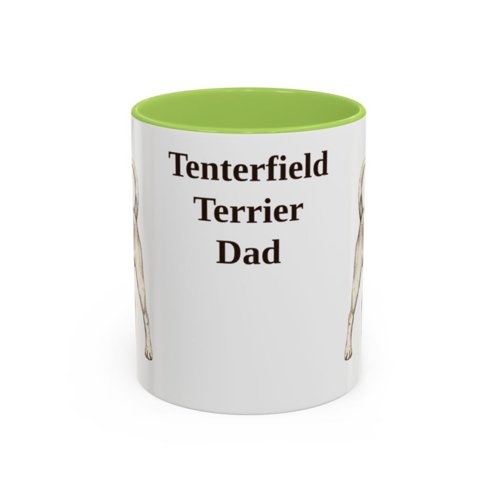 11oz-tenterfield-terrier-mug-dad-light-green 11oz Tenterfield Terrier Dog Dad Mug, Light Green, front view