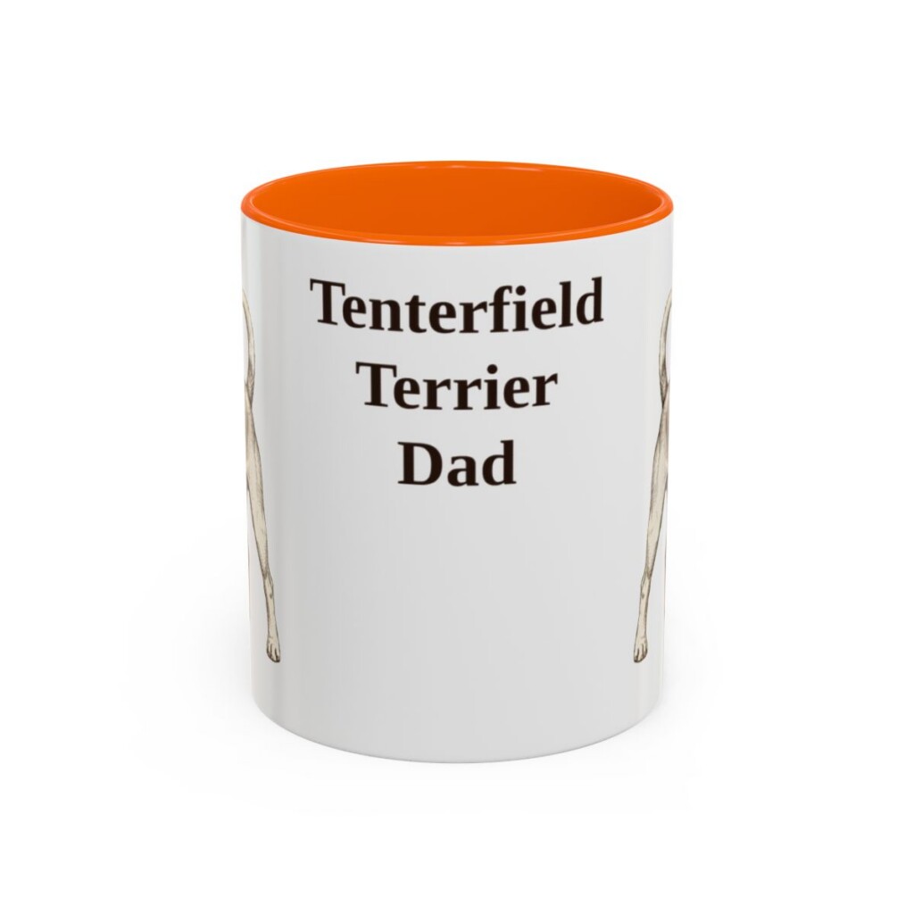 11oz-tenterfield-terrier-mug-dad-orange 11oz Tenterfield Terrier Dog Dad Mug, Orange, front view