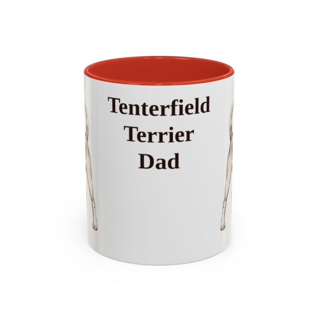 11oz-tenterfield-terrier-mug-dad-red 11oz Tenterfield Terrier Dog Dad Mug, Red, front view